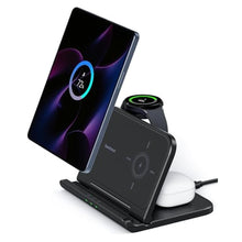 Load image into Gallery viewer, SwanScout 25W Fast Wireless Charger for Samsung Z Fold 7/6/5/4/3/2/Pixel 9 Pro Fold, 3 in 1 Charging Station for Samsung Galaxy Watch Ultra/7/6/5/4/3, Galaxy Earbuds, SwanScout 705S (No Adapter)
