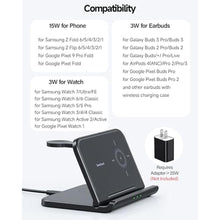 Load image into Gallery viewer, SwanScout 25W Fast Wireless Charger for Samsung Z Fold 7/6/5/4/3/2/Pixel 9 Pro Fold, 3 in 1 Charging Station for Samsung Galaxy Watch Ultra/7/6/5/4/3, Galaxy Earbuds, SwanScout 705S (No Adapter)
