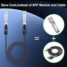 Load image into Gallery viewer, 10G SFP+ Twinax Cable, Direct Attach Copper(DAC) Passive Cable, 2m (6.56ft),Compatible with Cisco,Mikrotik, Intel, Fortinet, Netgear, D-Link, Supermicro, TP-Link
