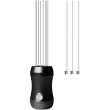 Load image into Gallery viewer, Magnetic Espresso Distribution Tool - Flick WDT Tool with 8x0.4mm Stainless Steel Needles &amp; 3 Extra Replacements, Precision Espresso Distributor for Baristas (Black)
