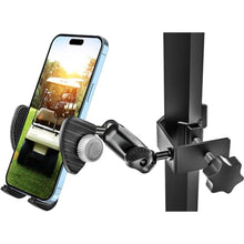 Load image into Gallery viewer, woleyi Golf Cart Phone Holder Clip- [Wider Clamp &amp; Metal Arm] 360 Adjustable Phone Mount for EZGO/Club Car/Yamaha, Compatible with iPhone Air 17 Pro Max 16 15 14 13 12 Plus, S25, 4.7 to 7" Smartphone
