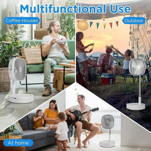 Load image into Gallery viewer, Magesh Portable Oscillating Pedestal Fan?Remote, 120° Rotation, 3-In-1 Foldaway/Standing/Desk Fan, Anti-Slip 7200Mah Rechargeable, Telescopic 4 Speed Quiet Timer Fan Home Outdoor Travel (Gray)
