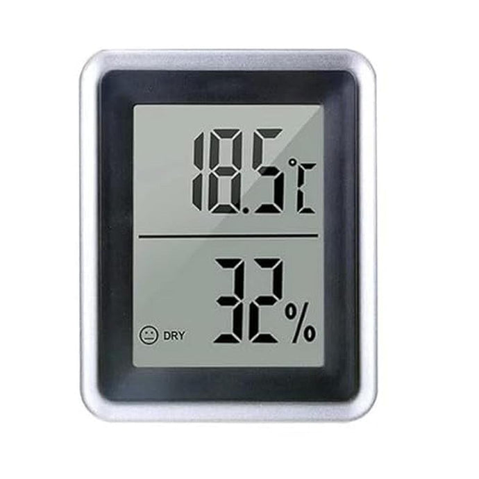 LABO Muli-Functional Digital Thermometer Hygrometer Large Display Digital Hygrometer Black Silver