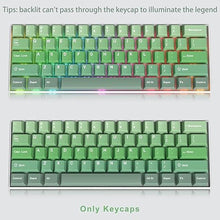 Load image into Gallery viewer, 138 Keys PBT Custom Gaming Gradient Keycaps Double Shot Cherry Profile for for US/ISO Layout 60% 65% 75% 95% Mechanical Keyboard(Green Light)
