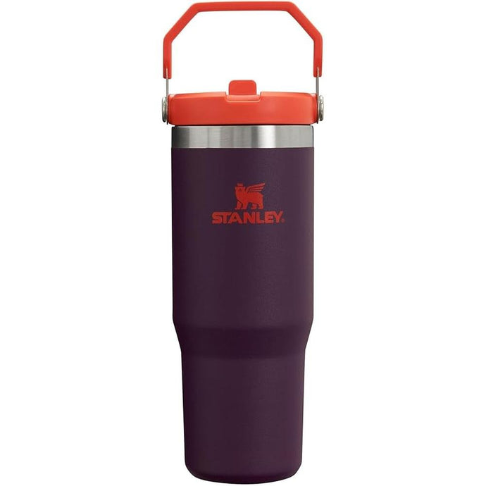 Stanley IceFlow Flip Straw Tumbler with Handle 30 oz | Twist On Lid and Flip Up Straw | Leak Resistant Water Bottle | Insulated Stainless Steel |BPA-Free | Plum