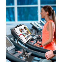 Load image into Gallery viewer, Gooseneck Tablet Holder for Wheelchair/Stroller/Golf Cart/Boat/Mic stand/Indoor Cycling Bike/Gym Bicycle Handlebar Clamp, Compatible with 4.7-13" iPad Pro/Air/Mini, iPhone, Galaxy, Fire HD, E-book
