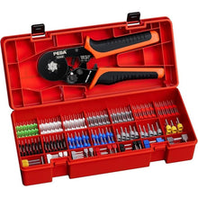 Load image into Gallery viewer, PEBA Ferrule Crimping Tool - Ratchet Crimp Pliers AWG 28-7 with 21 Sizes Wire End Ferrule Terminals | Hexagonal Crimping Tool, Electrical Terminals, Wire Ferrules Crimping Pliers
