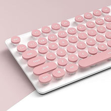 Load image into Gallery viewer, Typewriter Keyboard 104-key Punk Gaming Retro Keyboard LED White Backlit Cute with Wired USB Suitable for PC/Win/Mac/Laptop Computer Keyboard?Pink?

