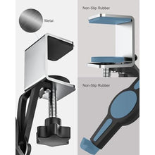 Load image into Gallery viewer, Under Cabinet Tablet Mount for Kitchen [Portable Small Clamp] Kitchen Tablet Holder for Counter Stand, 360 Rotatable Metal Clip, Compatible with 7-11" Tablet Like iPad Pro, Air, Mini, Galaxy, Fire
