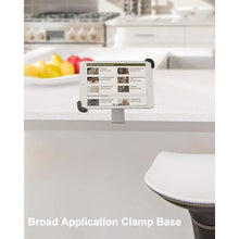 Load image into Gallery viewer, Under Cabinet Tablet Mount for Kitchen [Portable Small Clamp] Kitchen Tablet Holder for Counter Stand, 360 Rotatable Metal Clip, Compatible with 7-11" Tablet Like iPad Pro, Air, Mini, Galaxy, Fire
