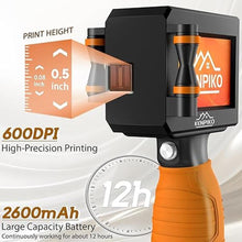 Load image into Gallery viewer, Handheld Inkjet Printer, 2024 Upgraded Handheld Printer Gun with 42ml Quick-Drying Ink Cartridge, Printing Height Up to 0.5 Inch Imprint Machine with 4.3 Inch Touch Screen for Barcode, Logo
