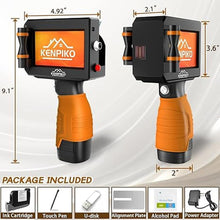 Load image into Gallery viewer, Handheld Inkjet Printer, 2024 Upgraded Handheld Printer Gun with 42ml Quick-Drying Ink Cartridge, Printing Height Up to 0.5 Inch Imprint Machine with 4.3 Inch Touch Screen for Barcode, Logo
