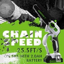 Load image into Gallery viewer, Gardtech Mini Chainsaw Cordless 6 Inch - Portable Electric Chainsaw Cordless Battery Powered, Handheld Small Chain Saw with 2-side Security Lock [Southpaws Friendly] for Wood Cutting, Pruning Branches
