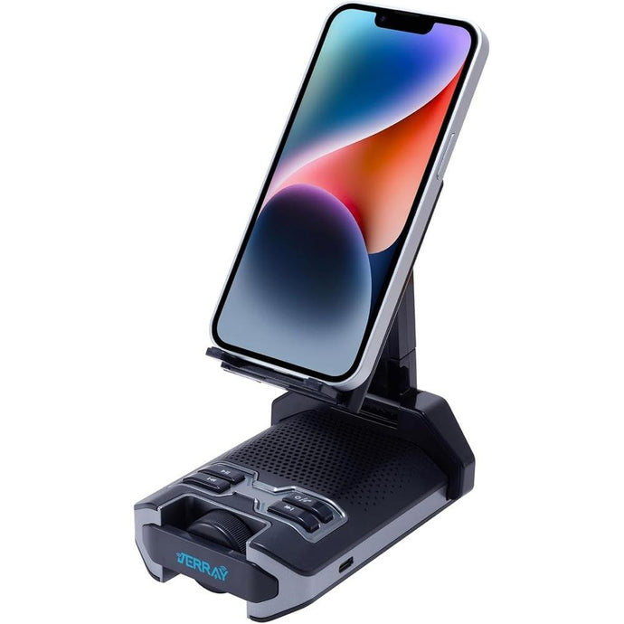 JERRAY Cell Phone Stand with Wireless Bluetooth Speaker and Anti-Slip Base HD Surround Sound Perfect for Home and Outdoors with Bluetooth Speaker for Desk Compatible with iPhone/ipad/Samsung Galaxy