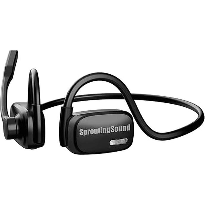 Bluetooth Headphones, Bluetooth V5.4 Wireless Headphones with Noise Cancelling Mic, 12H Playtime, 15.4mm Diaphragm Driver, Open Ear Headset for Office Meeting Running Cycling Driving (Black)