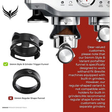 Load image into Gallery viewer, Magnetic 54mm Dosing Funnel &amp; Espresso Puck Screen Set Compatible with Breville Espresso Machines Dosing Ring And Filter for 54mm Portafilter Basket
