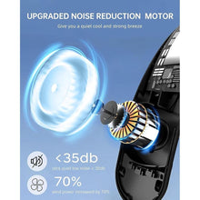 Load image into Gallery viewer, Bladeless Neck Fan, 4 Turbo Portable Neck Fan, 4000 mAh Battery Operated, USB Rechargeable Personal Fan, 3 Speeds, 360° Cooling Airflow, LED Display, Wearable Fan for Home, Office, Travel
