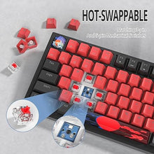 Load image into Gallery viewer, 75% TKL Wired Mechanical Keyboard,RGB Backlit Gasket Mount 82 Key Hot Swappable Custom Linear Red Switch Gaming Keyboard with Volume Knob &amp; PBT Keycaps (82 Black Red)
