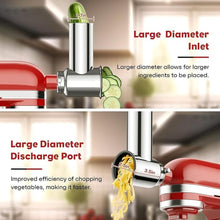 Load image into Gallery viewer, Stainless Steel Slicer Shredder Attachment for Kitchenaid Stand Mixer, Cheese Grater, Salad Maker Accessories for Kitchenaid Mixer, Grinding Powder with 4 Blades by Focollk
