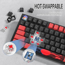 Load image into Gallery viewer, 75% TKL Wired Mechanical Keyboard,RGB Backlit Gasket Mount 82 Key Hot Swappable Custom Linear Red Switch Gaming Keyboard with Volume Knob &amp; PBT Keycaps (82 Black)
