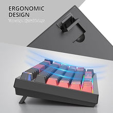 Load image into Gallery viewer, 75% TKL Wired Mechanical Keyboard,RGB Backlit Gasket Mount 82 Key Hot Swappable Custom Linear Red Switch Gaming Keyboard with Volume Knob &amp; PBT Keycaps (82 Black)
