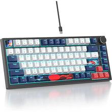 Load image into Gallery viewer, 75% TKL Wired Mechanical Keyboard,RGB Backlit Gasket Mount 82 Key Hot Swappable Custom Linear Red Switch Gaming Keyboard with Volume Knob &amp; PBT Keycaps (82 White Earth)
