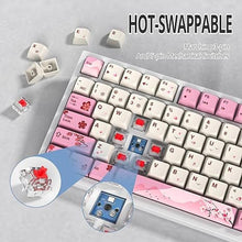 Load image into Gallery viewer, 75% TKL Wired Mechanical Keyboard,RGB Backlit Gasket Mount 82 Key Hot Swappable Custom Linear Red Switch Gaming Keyboard with Volume Knob &amp; PBT Keycaps (Pink)
