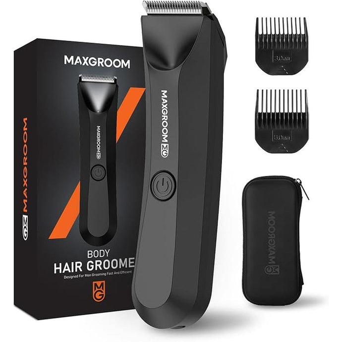 Manscape Body Hair Trimmer for Men, IPX7 Waterproof Pubic & Groin Hair Trimmer- Electric Ball Shaver with LED Light, Ceramic Blade, USB Rechargeable & Travel Pouch