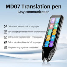 Load image into Gallery viewer, BridgeOne Language Translator Pen Scan Reader, Traductor De Voz Instantaneo, Pen Translation Scanner AI Reading Tool, 142 Languages Voice &amp; Photo Translate Device, for Students Adults(4 Inches Black)
