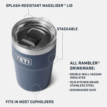 Load image into Gallery viewer, YETI Rambler 16 oz Stackable Tumbler, Vacuum Insulated, Stainless Steel with MagSlider Lid, White

