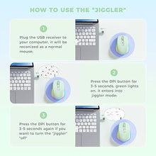 Load image into Gallery viewer, PEIOUS Wireless Mouse Jiggler - LED Wireless Mice with Build-in Mouse Mover, Rechargeable Moving Mouse for Laptop with Undetectable Random Movement Keeps Computers Awake-Light Green
