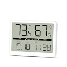 Load image into Gallery viewer, Indoor Thermometer Hygrometer, Digital Thermometer Hygrometer with Large LCD Screen, Room Thermometer with Clock, Date, Air Comfort Indicator, Accurate Humidity Meter for Living Room, Office
