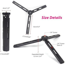 Load image into Gallery viewer, Adjustable Aluminum Mini Tripod, Desktop Tabletop Tripod Stand for DSLR Cameras, Zhiyun Weebill/Smooth/Crane, DJI Ronin S/SC/RSC/RS,Osmo Mobile,Stabilizer Handle (Standard)
