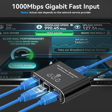 Load image into Gallery viewer, Ethernet Splitter 1 to 3 1000Mbps Network Splitter Supports Simultaneous Networking of 3 Devices Works with Cat5/5e/6/7/8 Cable
