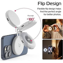 Load image into Gallery viewer, ULANZI Magnetic Selfie Light White, LED Fill Light Compatible with Magsafe, LED Selfie Ring Light Included Sticky Ring for Phones, for Selfies/Photography/TikTok/Zoom Calls/Video Conference Color
