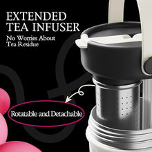 Load image into Gallery viewer, GOOM 20 oz Spill Proof Tumbler with Lid and Straw, Top Handle, Extended Tea Infuser, 6-Layer Insulation 18/10 Stainless Steel, Christmas Gifts for Mom Women Man Her, Teacher Gifts - White
