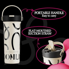 Load image into Gallery viewer, GOOM 20 oz Spill Proof Tumbler with Lid and Straw, Top Handle, Extended Tea Infuser, 6-Layer Insulation 18/10 Stainless Steel, Christmas Gifts for Mom Women Man Her, Teacher Gifts - White

