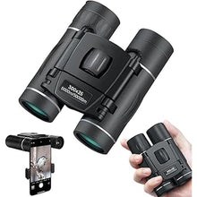 Load image into Gallery viewer, 300x25 Binoculars for Adults and Kids, High Powered Mini Pocket Binoculars with Phone Adapter, Waterproof Compact Binoculars for Bird Watching, Hunting, Concert, Theater, Opera, Traveling, Sightseeing
