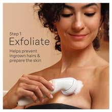 Load image into Gallery viewer, Braun Epilator Silk-épil 9 Flex SkinSpa, Hair Removal Device, 360 Flex and Pivoting Head, Wet and Dry, Includes Shaver Head, Trimmer Comb, Massage Pad, Exfoliation Brush and BodyTrimmer, SES9-481 3D
