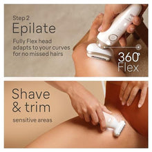 Load image into Gallery viewer, Braun Epilator Silk-épil 9 Flex SkinSpa, Hair Removal Device, 360 Flex and Pivoting Head, Wet and Dry, Includes Shaver Head, Trimmer Comb, Massage Pad, Exfoliation Brush and BodyTrimmer, SES9-481 3D
