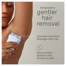 Load image into Gallery viewer, Braun Epilator Silk-épil 7, Hair Removal Device, Women Shaver &amp; Trimmer, Wet and Dry, Wide Head, Includes Shaver Head and Trimmer Comb, SE7-041, Silver

