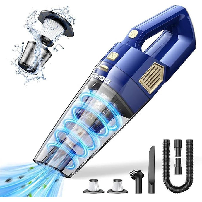 Handheld Vacuum Cordless, 15000PA Powerful Suction Car Vacuum Cleaner Lightweight with Multi Accessories, Hand held Vacuum Cleaner Dust Busters Cordless Rechargeable for Car Home