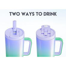 Load image into Gallery viewer, Meoky 40 oz Tumbler with Handle and Flip Straw, 100% Leakproof Tumbler with Lid and Straw, Stainless Steel Insulated Cup, Cupholder Friendly, Keeps Cold for 34 Hours (Fairyland)
