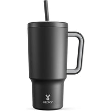 Load image into Gallery viewer, Meoky 30 oz Tumbler with Handle, Tumbler with Lid and Straw, Insulated Stainless Steel Travel Mug, 100% Leak-proof, Cupholder Friendly, Keeps Cold for 24 Hours or Hot for 8 Hours (Night)
