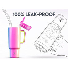 Load image into Gallery viewer, Meoky 40 oz Tumbler with Handle and Flip Straw, 100% Leakproof Tumbler with Lid and Straw, Stainless Steel Insulated Cup, Cupholder Friendly, Keeps Cold for 34 Hours (Carnival)
