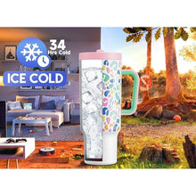 Load image into Gallery viewer, Meoky 40 oz Tumbler with Handle and Flip Straw, 100% Leakproof Tumbler with Lid and Straw, Stainless Steel Insulated Cup, Cupholder Friendly, Keeps Cold for 34 Hours (Leopard)
