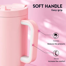 Load image into Gallery viewer, Meoky 32 oz Tumbler with Handle and Flip Straw, 100% Leakproof Tumbler with Lid and Straw, Stainless Steel Insulated Cup, Cupholder Friendly, Keeps Cold for 24 Hours (Blush)

