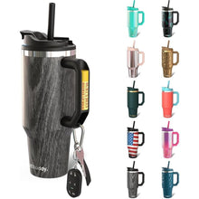 Load image into Gallery viewer, Frost Buddy Thicc Buddy - 40 oz Stainless Steel Vacuum Insulated Tumbler with Lid and Straw for Water - Travel Mug Cupholder Friendly - Gifts for Women Men Him Her (Black Wood)
