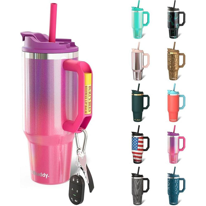 Frost Buddy Thicc Buddy - 40 oz Stainless Steel Vacuum Insulated Tumbler with Lid and Straw for Water - Travel Mug Cupholder Friendly - Gifts for Women Men Him Her (Violet Haze)