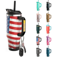 Load image into Gallery viewer, Frost Buddy Thicc Buddy - 40 oz Stainless Steel Vacuum Insulated Tumbler with Lid and Straw for Water - Travel Mug Cupholder Friendly - Gifts for Women Men Him Her (Merica)
